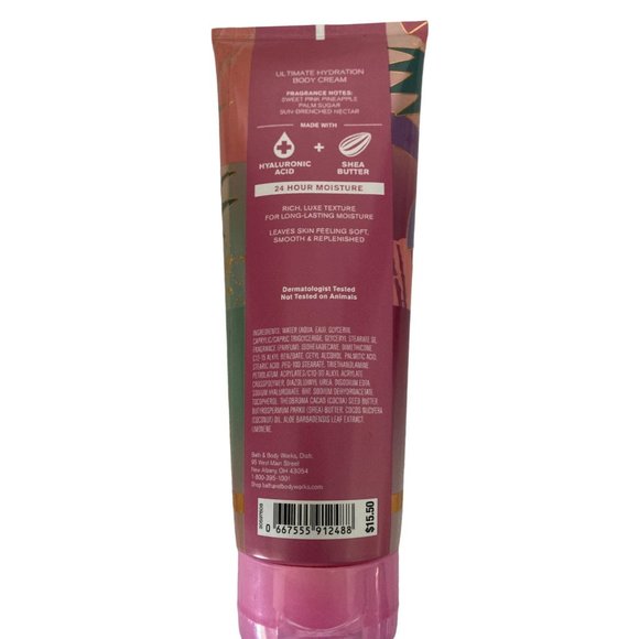 Pink Pineapple Sunrise Bath & Body Works Cream 8 oz. NEW Hydration discontinued - Picture 2 of 2